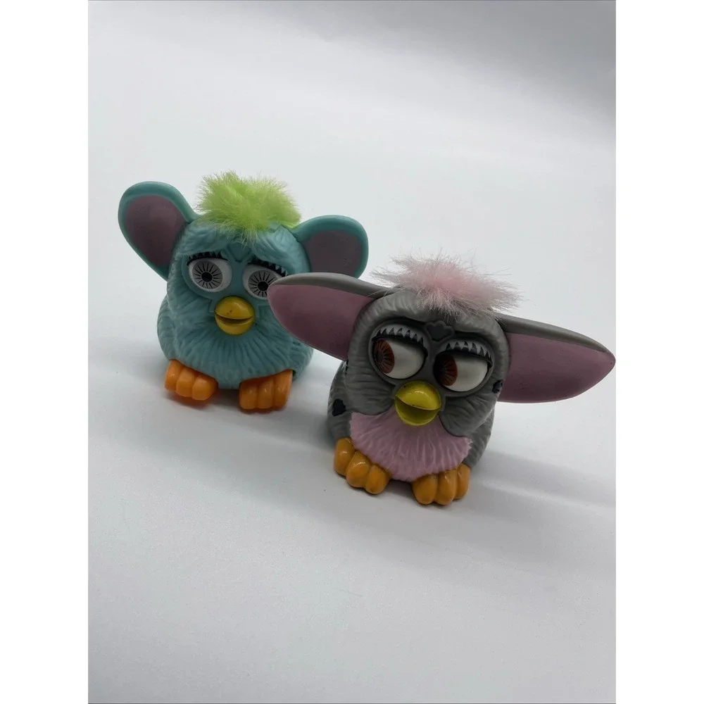 Vtg‎ 1998 McDonald's Blue & Green / Gray /pink Furby's Happy Meal Toy 90s Retro